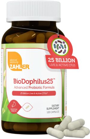 Zahler BioDophilus25 suplemento probiótico 25 mil millones CFU