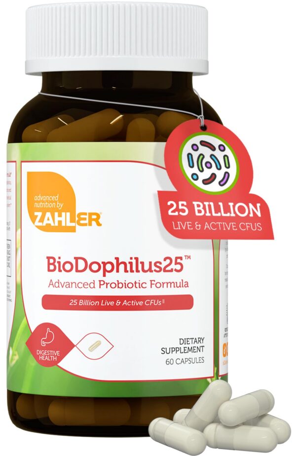 Zahler BioDophilus25 suplemento probiótico 25 mil millones CFU