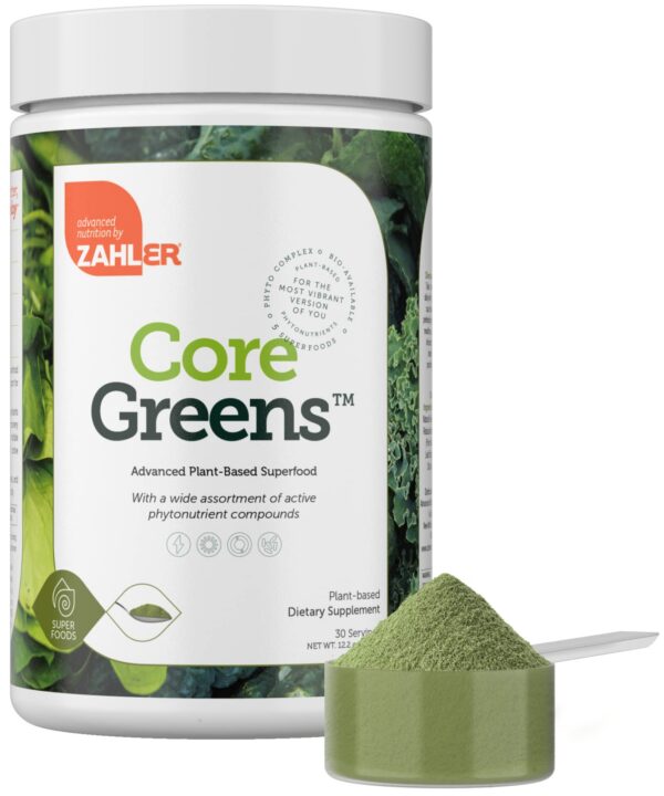 Zahler Core Greens polvo superalimento con espirulina y clorofila