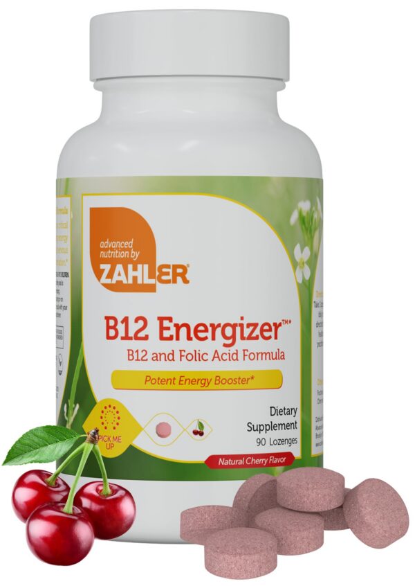 Zahler Energizer suplemento B12 y folato sabor cereza frasco
