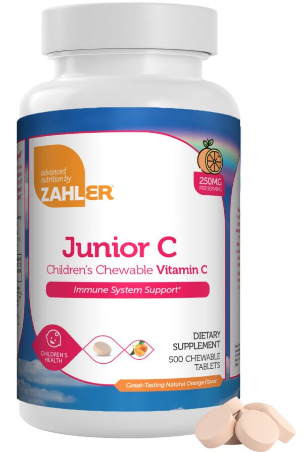 Zahler Junior C Vitamin C masticable para niños 500 tabletas