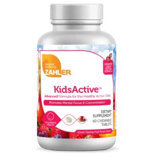 Caja de Zahler KidsActive suplemento para concentración niños