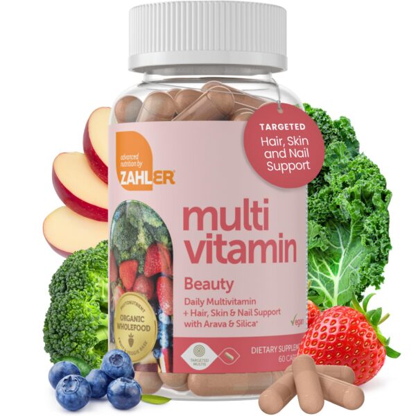 Frasco y etiqueta de Zahler Multivitamin Beauty