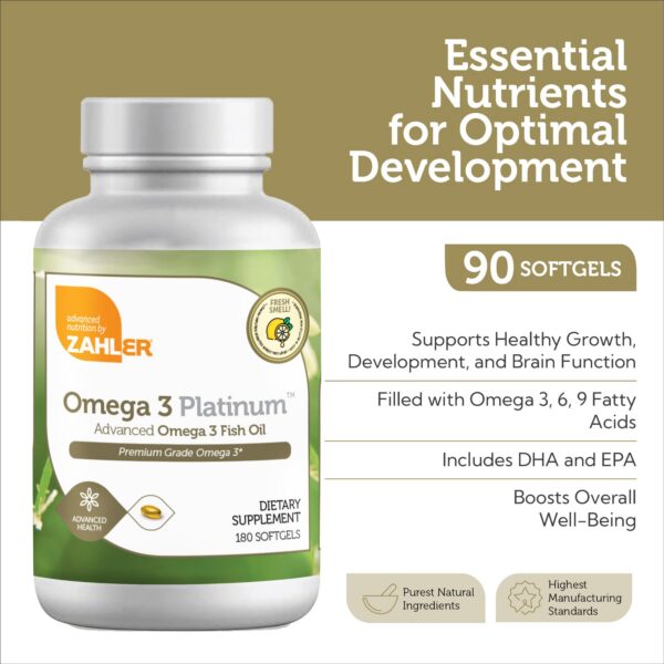 Etiqueta y etiqueta nutricional de Zahler Omega 3