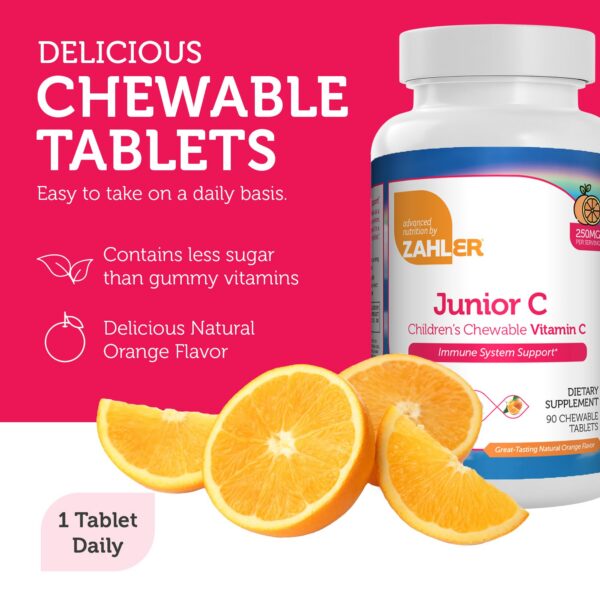 Zahler suplemento masticable junior c 250mg vitamina c para niños