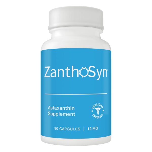 Frasco ZanthoSyn Astaxanthin 12 mg con cápsulas vegetales