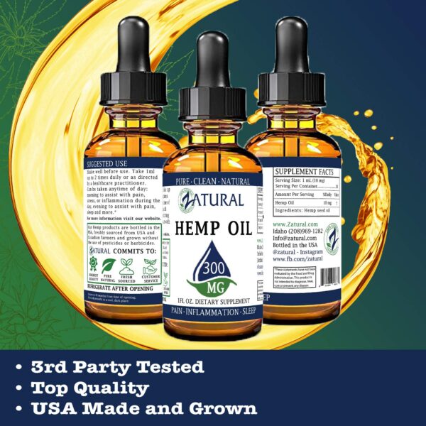 Porcion de gotero de Zatural Hemp Oil Drops