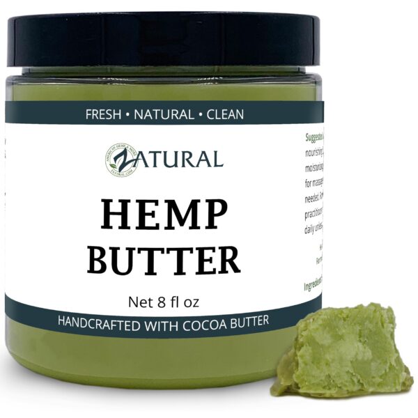 Frente del envase Zatural Mantequilla de Cáñamo 8 oz