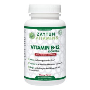 Zaytun Halal vitamina b12 1000 mcg tabletas masticables veganas