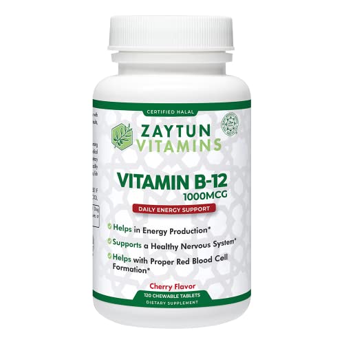 Zaytun Halal vitamina b12 1000 mcg tabletas masticables veganas
