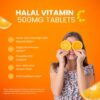 Etiqueta de ingredientes en envase de vitamina C