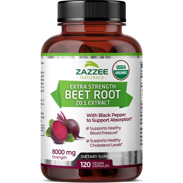 Version 1.0.0 Frasco de Zazzee Beet Root Orgánica 8000 mg