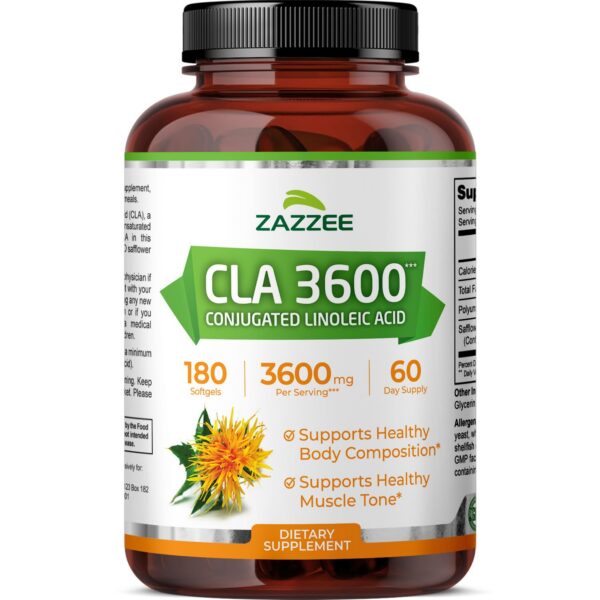 Frasco CLA 3600 mg con cápsulas blandas