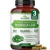 Frasco de moringa orgánica con cápsulas