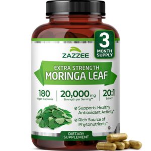 Frasco de moringa orgánica con cápsulas
