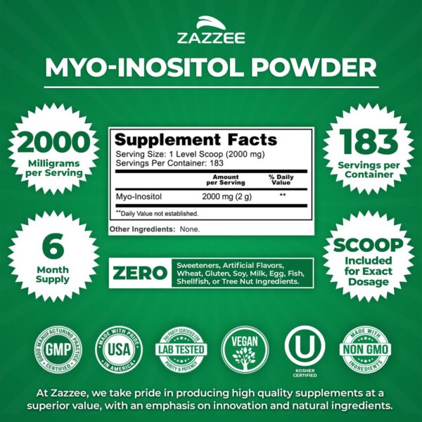 Etiqueta de Zazzee Myo-Inositol