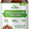 Frasco de Zazzee Pine Bark 120 cápsulas veganas