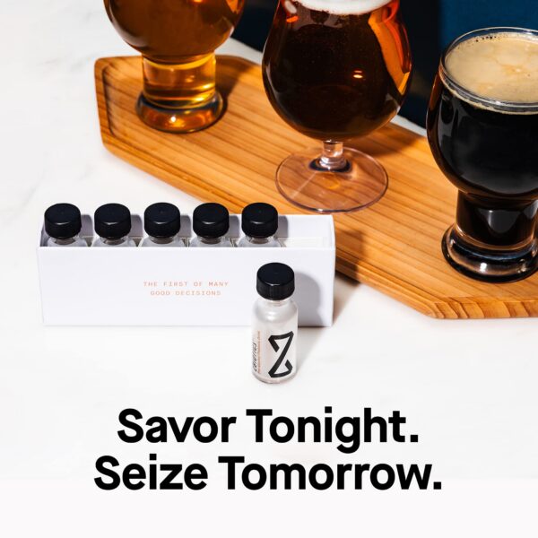 Version 1.0.0 ZBiotics probiótico pre-alcohol vista lateral botella 0.5 fl oz