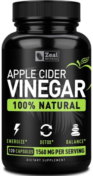 Frasco de cápsulas naturales de vinagre de sidra de manzana Zeal Naturals