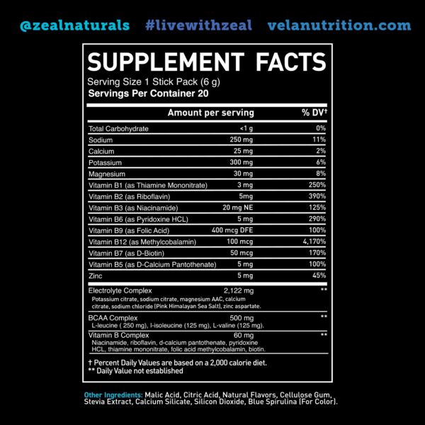 Contenido en polvo y sachets