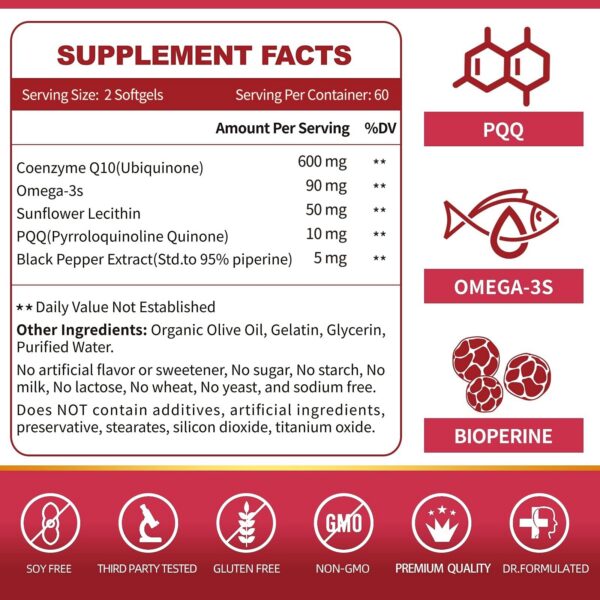 Cápsulas suaves de CoQ10 y Omega-3