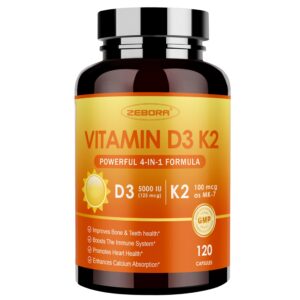 ZEBORA vitamina D3 K2 cápsula frontal
