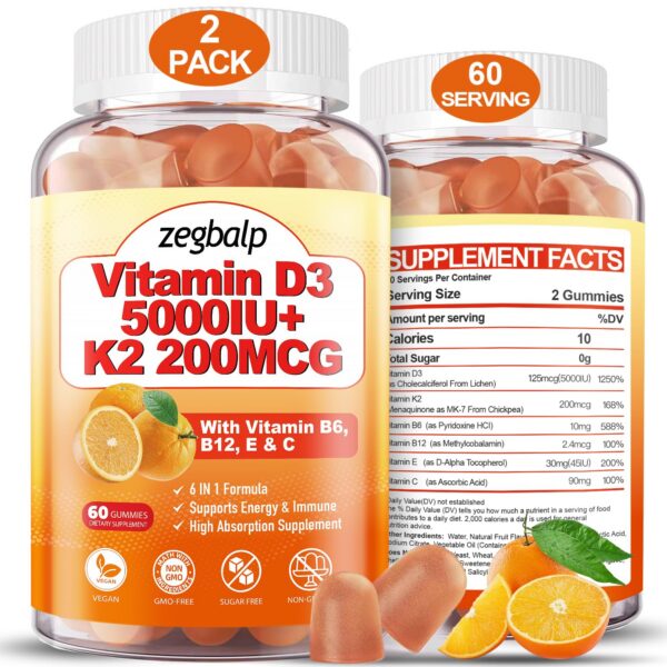 ZEGBALP gomitas D3 y K2 frente