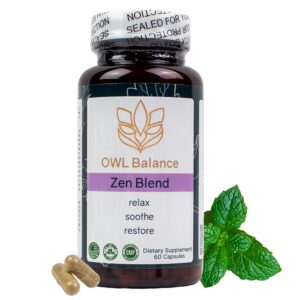 Frasco de cápsulas Zen Blend para estrés y ansiedad