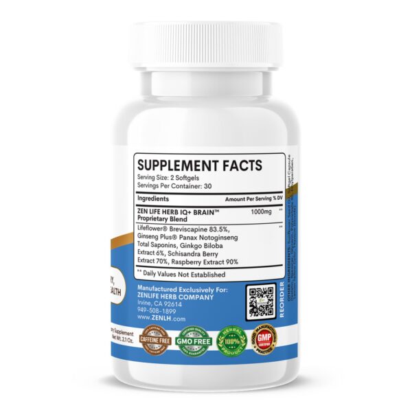 Version 1.0.0 ZEN LIFE HERB IQ+ fórmula herbal natural 60 cápsulas blandas