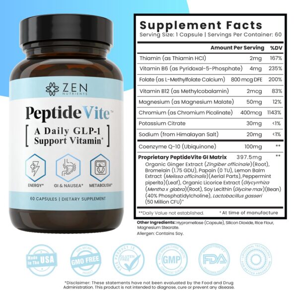 Zen Nutrients PeptideVite para energía y masa muscular