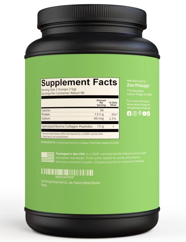 Etiqueta lateral del producto Zen Principle