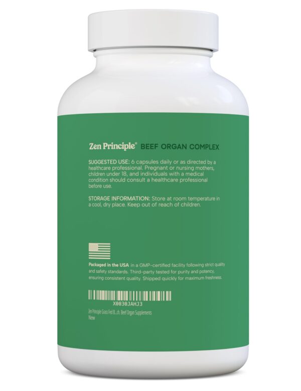 Frasco y etiqueta del producto zen principle