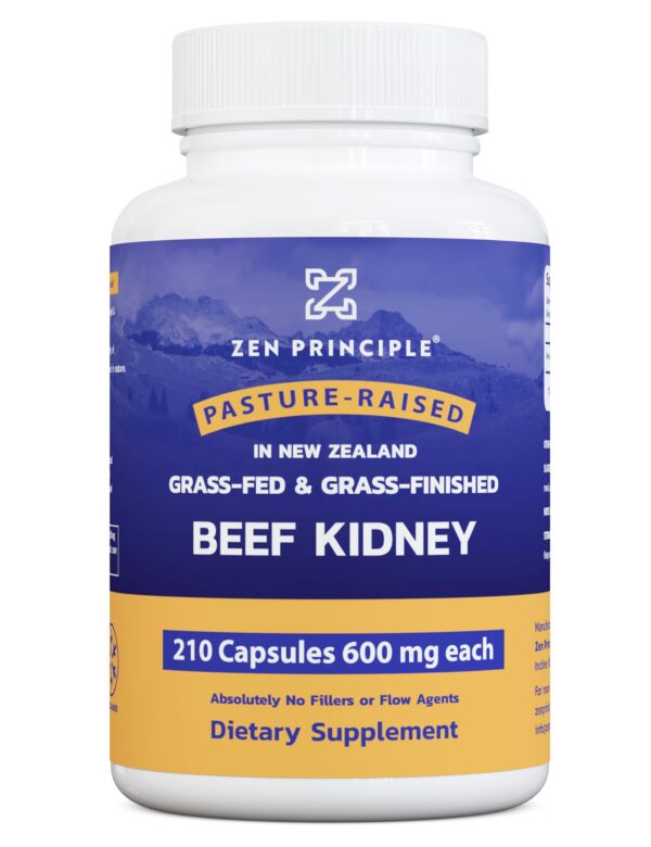 Zen Principle Grass-Fed Beef Kidney suplemento botella