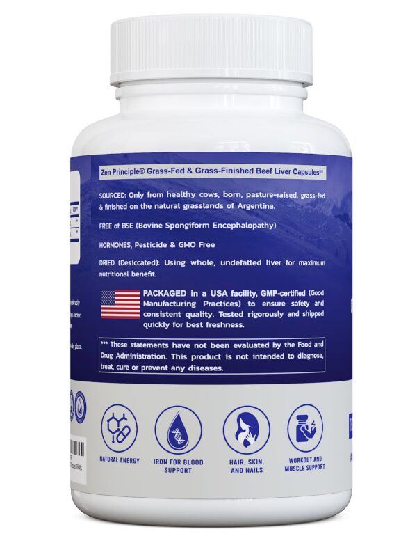 Etiqueta del producto Zen Principle hígado res desecado