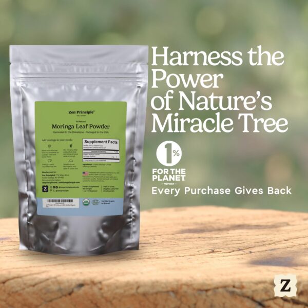 Etiqueta del producto Zen Principle Moringa oleifera