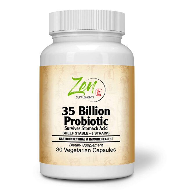 Zen Supplements probiótico 35 mil millones 8 cepas 30 cápsulas veganas