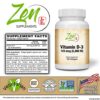 Zen Supplements vitamina d3 5000 soporte inmunológico cápsula blanda
