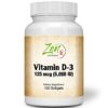 Zen Supplements vitamina d3 5000 ui frasco de 100 cápsulas blandas