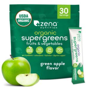 Zena Nutrition polvo super greens orgánico manzana verde