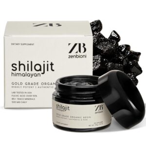 Zenbioni shilajit Himalayan resina etiqueta frontal