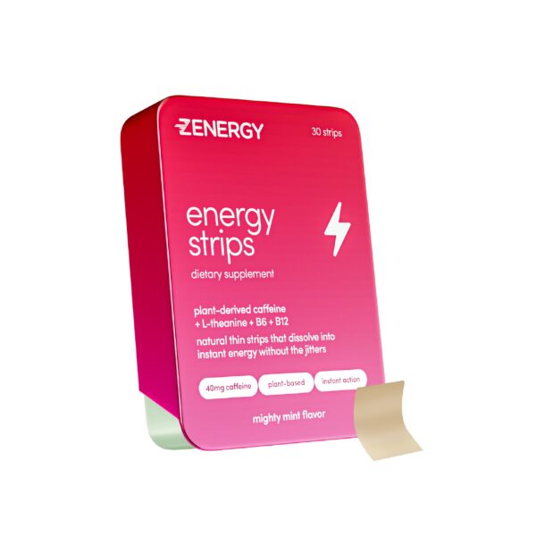 ZENERGY tiras orales sabor menta con cafeína y vitaminas 30 tiras