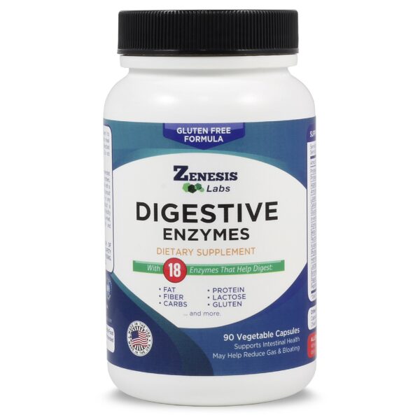 Frasco de Zenesis Labs Digestive Enzymes – 90 cápsulas