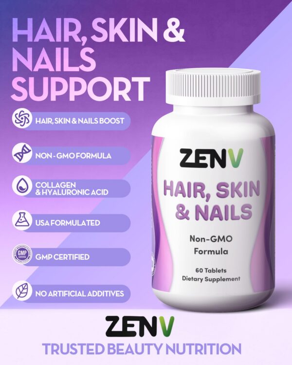 Version 1.0.0 Etiqueta de ZENV Hair Skin & Nails