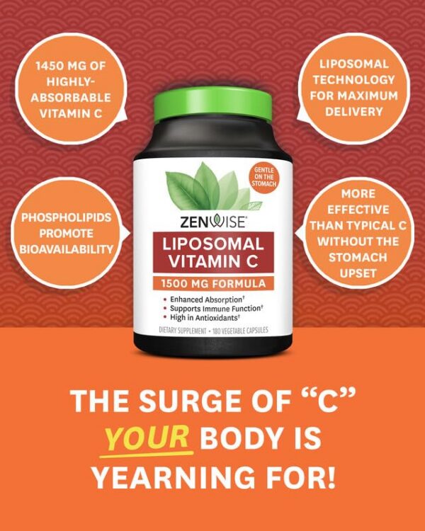 Zenwise salud vitamina c cápsulas frontales