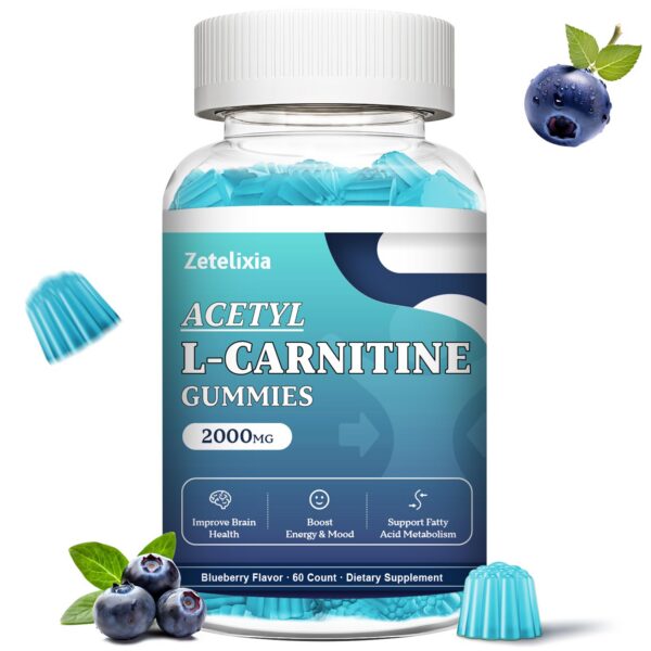 Version 1.0.0 Gomitas Zetelixia Acetil L-Carnitina sabor arándano frasco