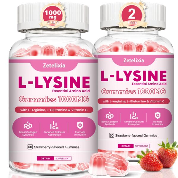 Version 1.0.0 Frente de la etiqueta L-Lysine gomitas