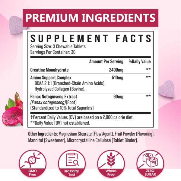 Version 1.0.0 Etiqueta frontal de producto Zeylamum creatina para mujeres