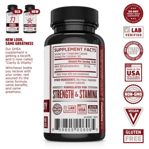 Cápsulas veganas DHEA 50 mg