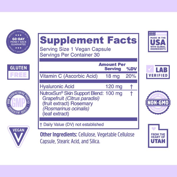ZHOU Glowfluence cápsulas y frasco