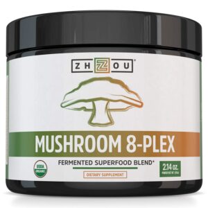 Zhou Nutrition polvo orgánico 8-Plex de hongos 30 porciones
